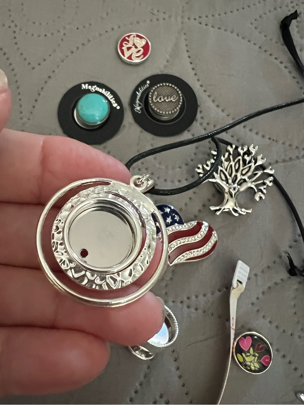 Silver Tone Locket Pendant Necklace - Silver